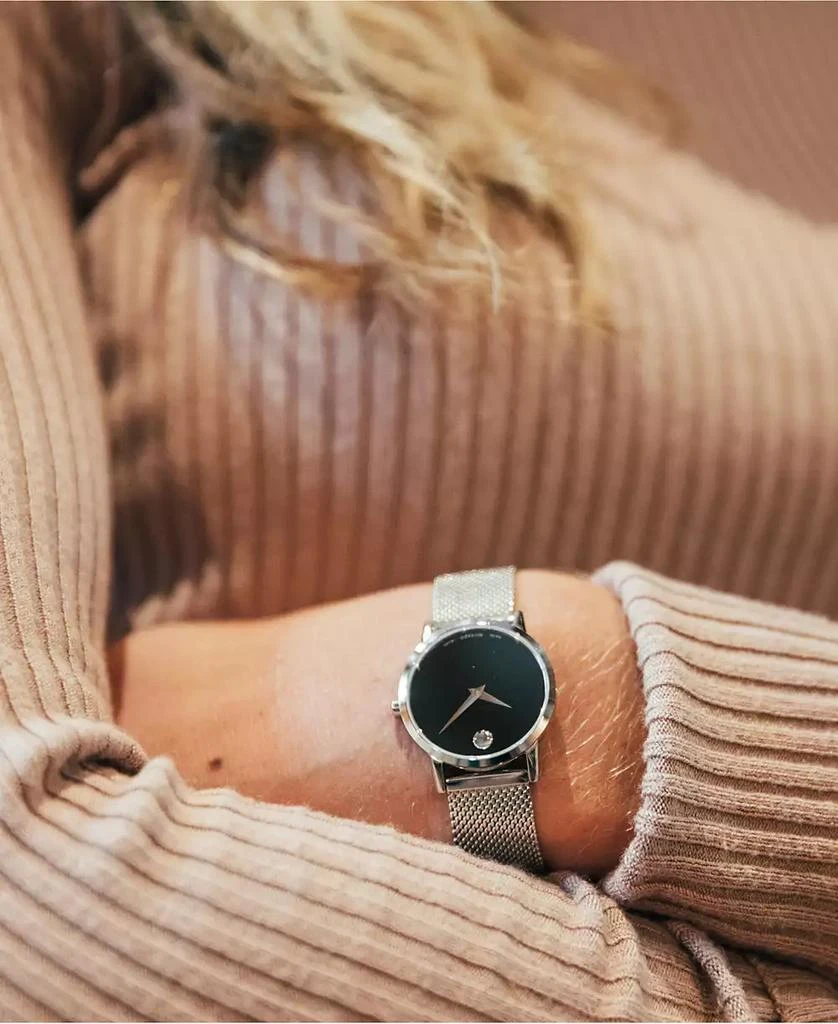 Movado Women's Swiss Museum Classic Stainless Steel Mesh Bracelet Watch 28mm 7