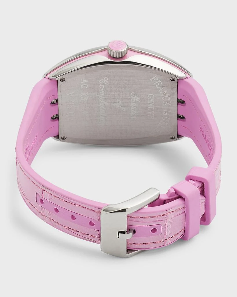 Franck Muller 35mm Lady Vanguard Watch with Pink Alligator Strap 4