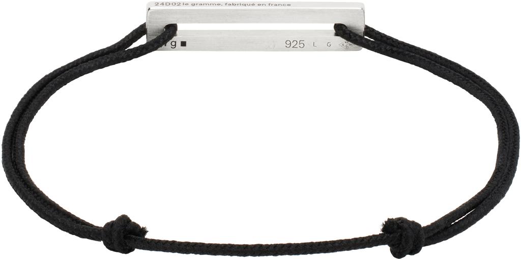 Le Gramme Black Perforated Cord 'Le 1.7g' Bracelet