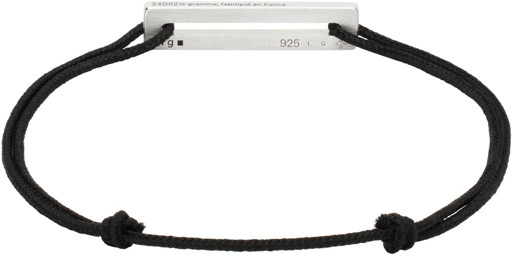Le Gramme Black Perforated Cord 'Le 1.7g' Bracelet 2