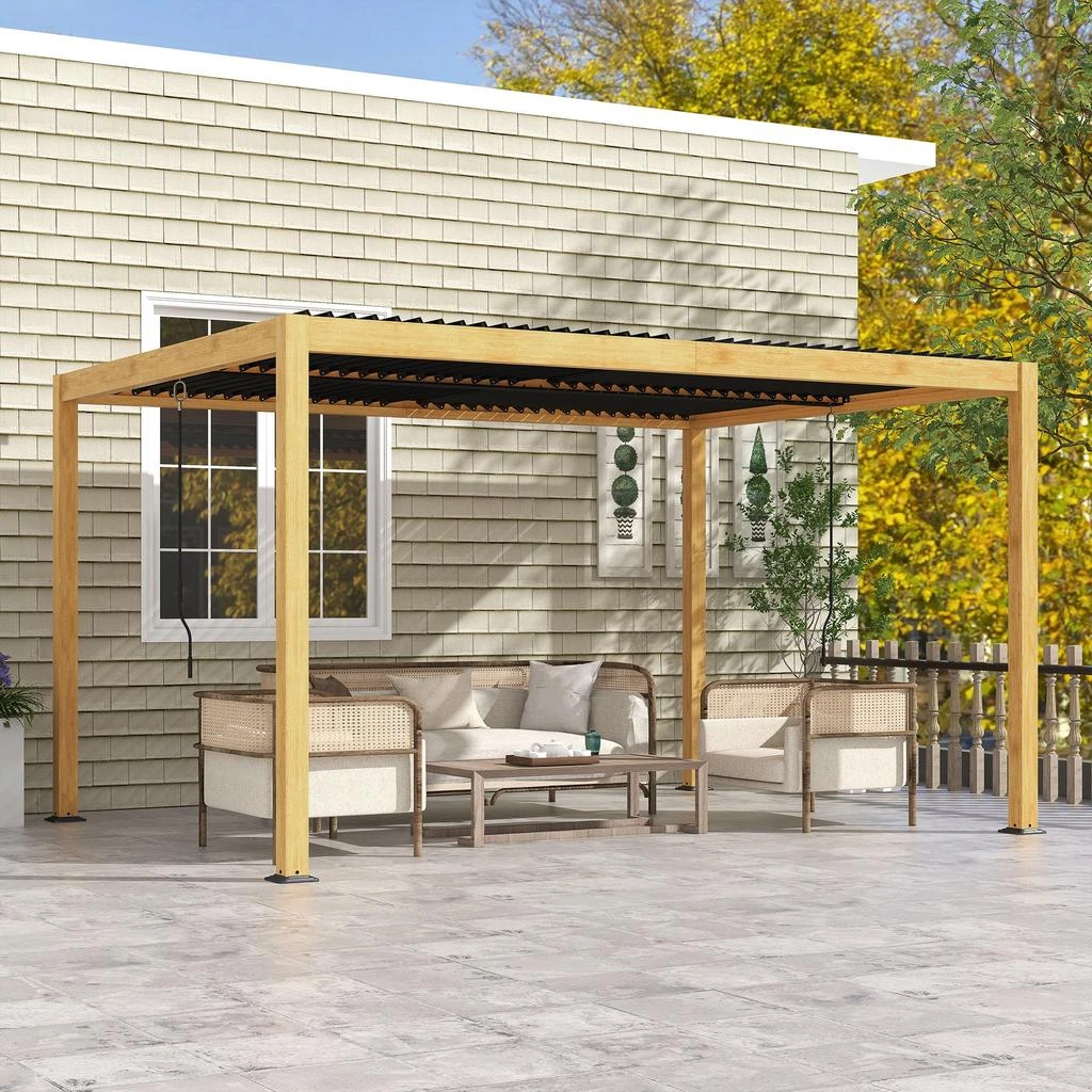 Hivvago 10x13 Outdoor Pergola with Adjustable Louvers 2