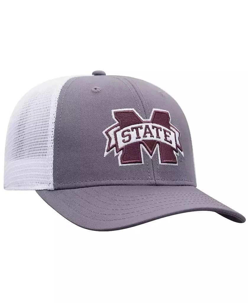 Top of the World Men's Gray/White Mississippi State Bulldogs Victory Baseline Trucker Adjustable Hat 3
