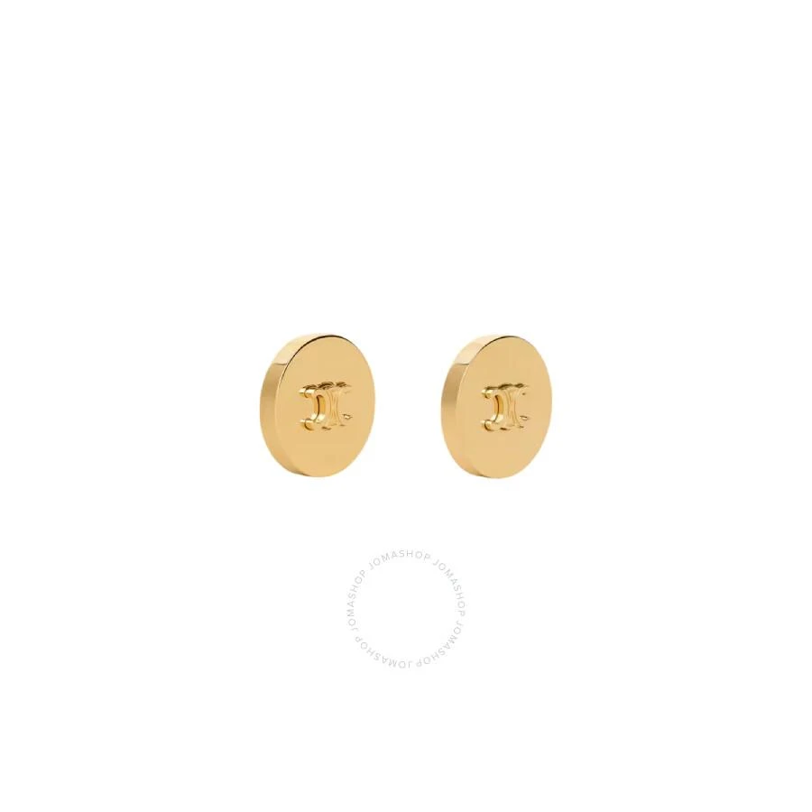 Celine Triomphe Signet Brass Earrings 2