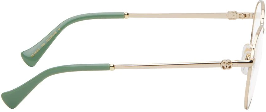 Gucci Gold Mini Running Round Metal Glasses 2