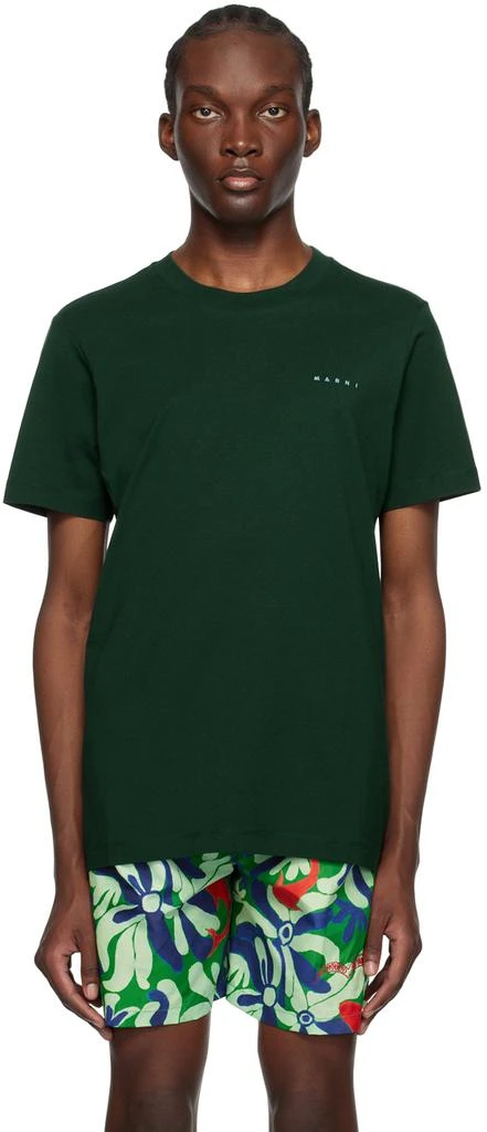 Marni Green Embroidered T-Shirt 1