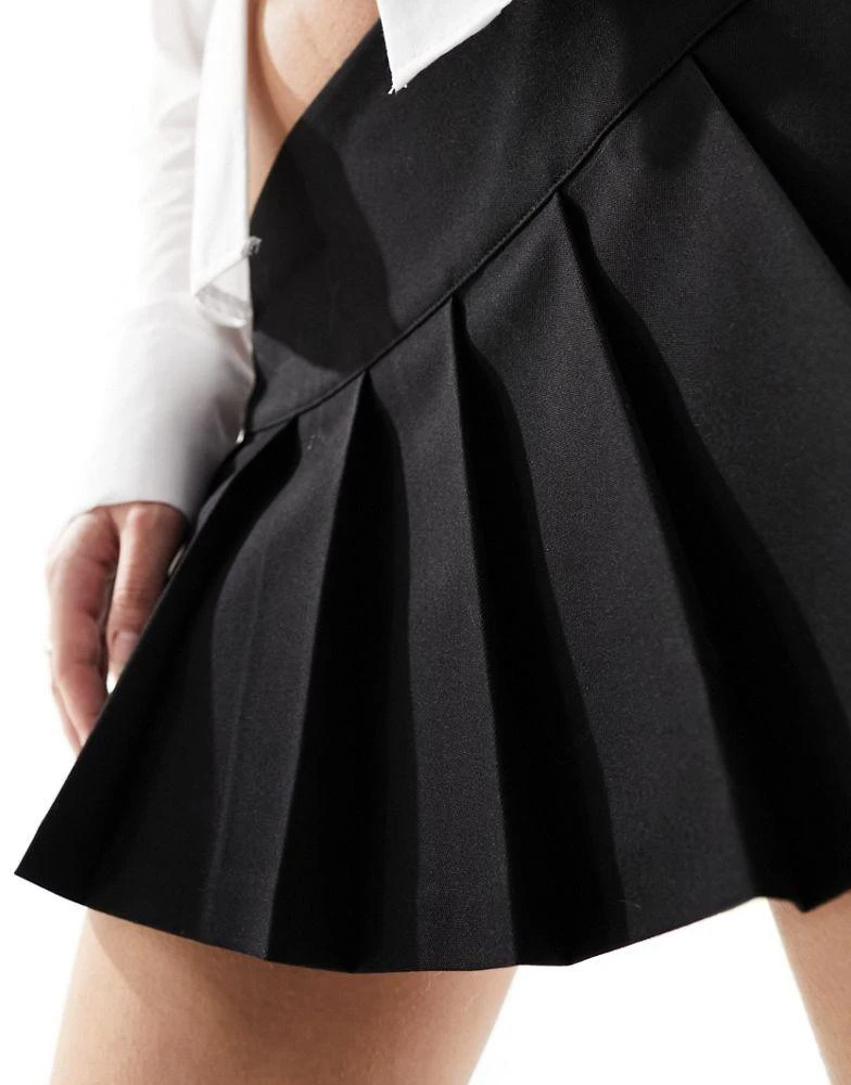 Monki Monki pleated mini skirt in black 4