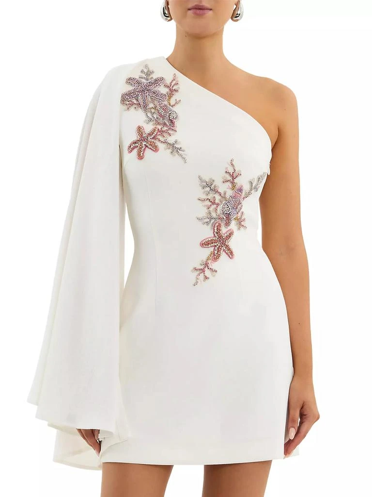 Rebecca Vallance Chantara Starfish Embroidered One-Shoulder Minidress 3