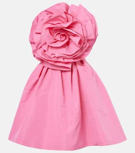Carolina Herrera Floral-appliqué silk faille cocktail dress 1