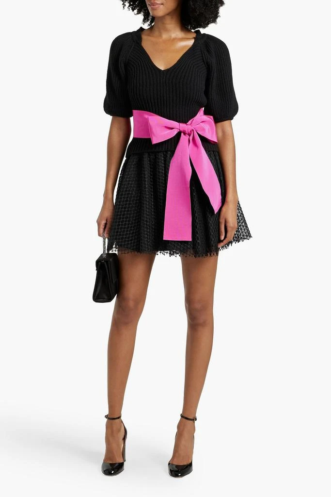 RED Valentino Gathered lace mini skirt 2