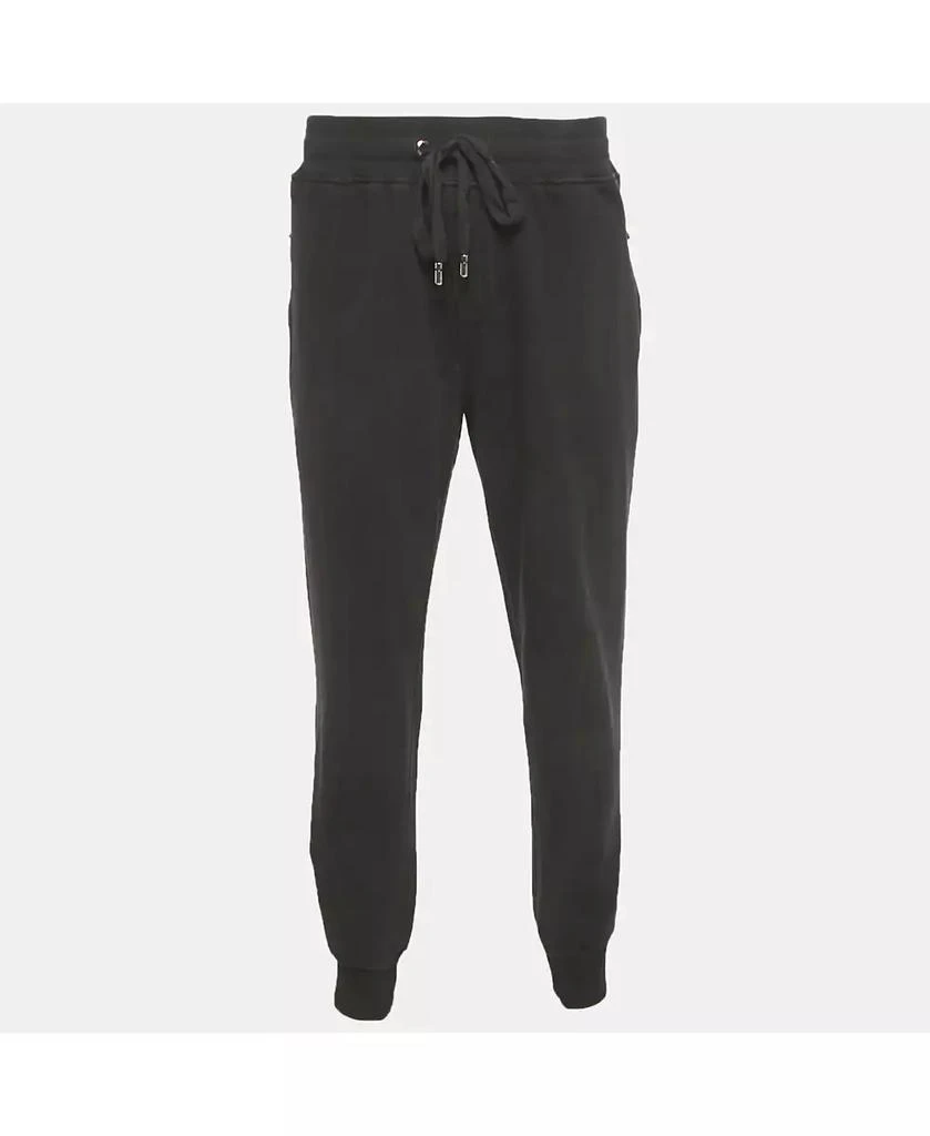 Pre-Owned Dolce & Gabbana Men's Black Cotton Logo Plaque Detail Jogger 1