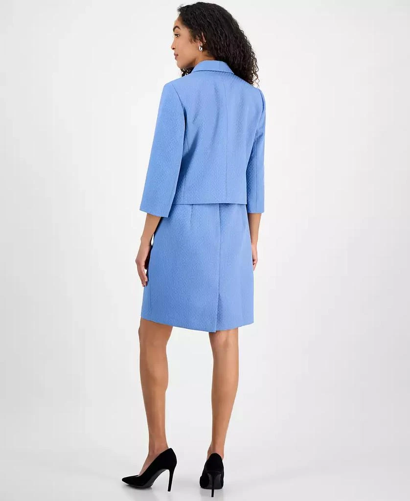 Le Suit Women
s Cropped Open-Front Jacket 
Empire-Seamed Sheath Dress 4