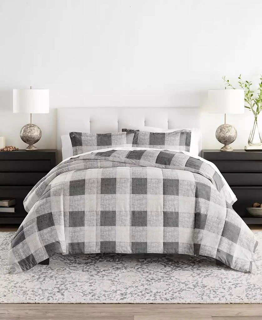IENJOY HOME Ultra Soft Gingham 3-Pc. Comforter Set 3