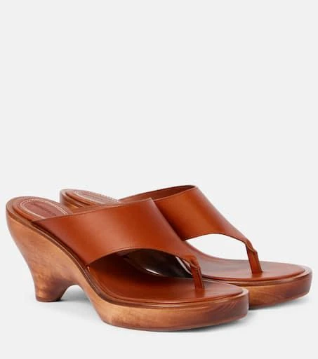 Zimmermann Wild 95 leather wedge thong sandals 1