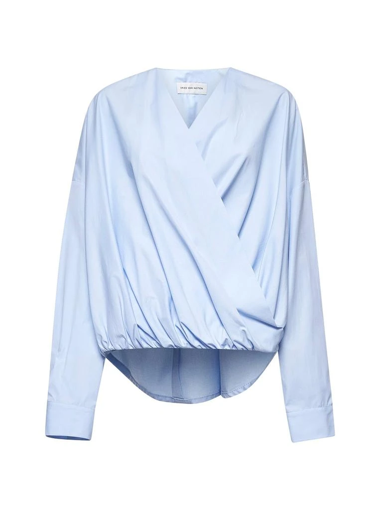 Dries Van Noten Dries Van Noten V-Neck Poplin Top 1