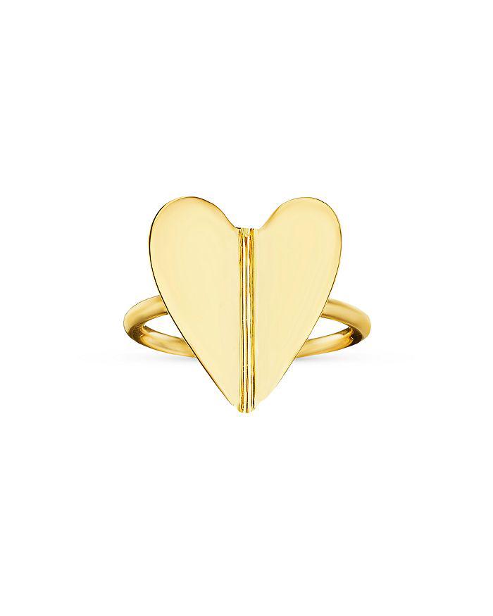 CADAR 18K Yellow Gold Endless Wings of Love Folded Heart Ring