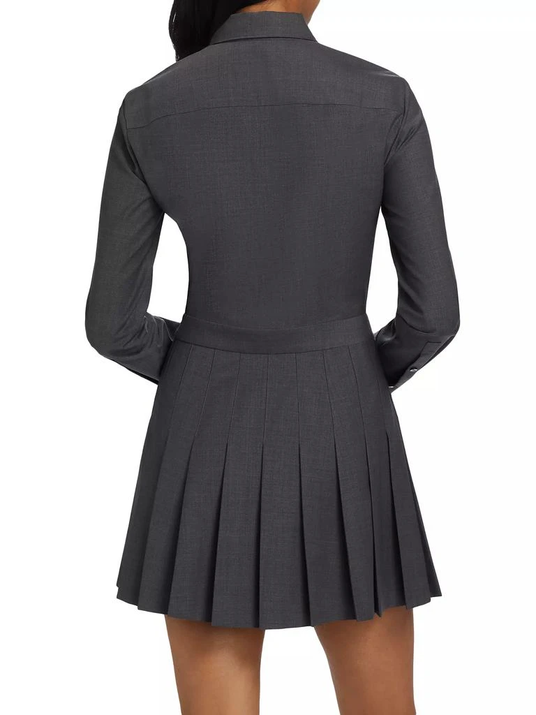 Theory Wool-Blend Pleated-Skirt Mini-Shirtdress 5
