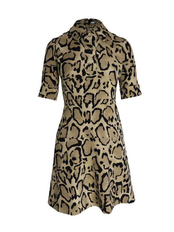 Gucci Leopard Print Silk Shirt Dress 1