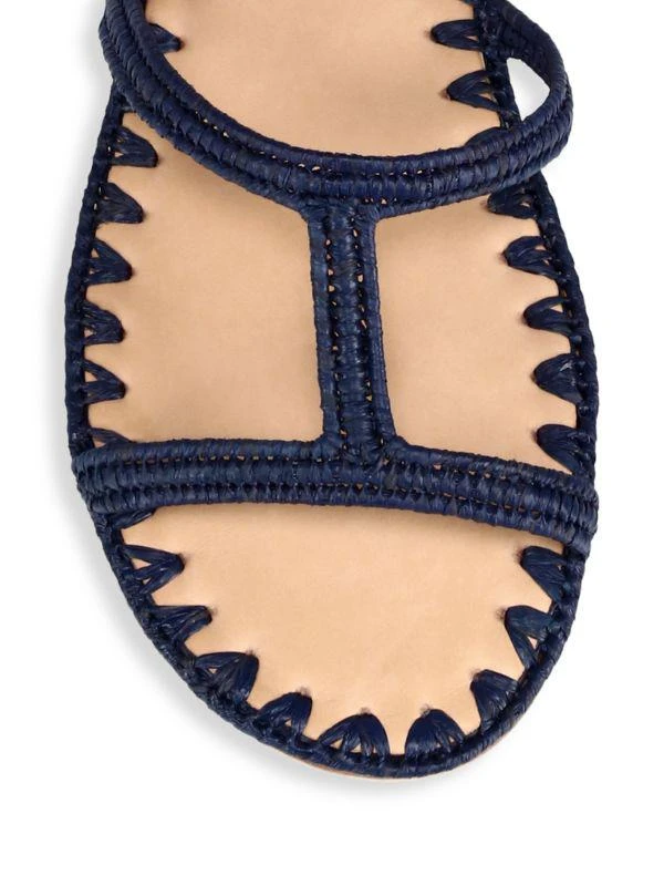 Carrie Forbes Iris Woven Raffia Slide Sandals 4