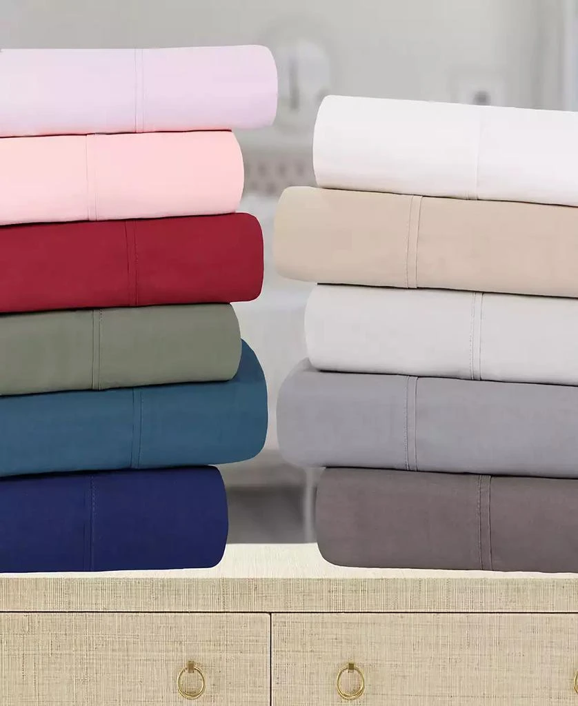 Superior Solid 300-Thread Count Cotton Percale Deep Pocket Sheet Set, Split King 2