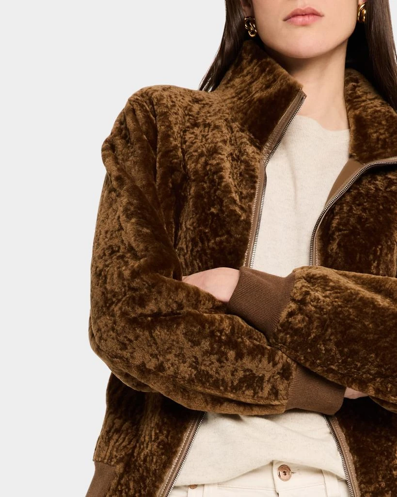 Gorski Reversible Textured Shearling Lamb Bomber Jacket 5