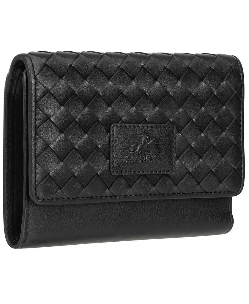 Mancini Leather Goods Women's Basket Weave Collection RFID Secure Mini Clutch Wallet 2