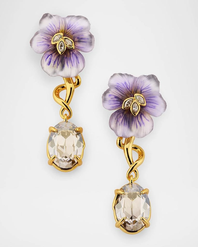 Alexis Bittar Pansy Lucite Crystal Drop Post Earrings 1