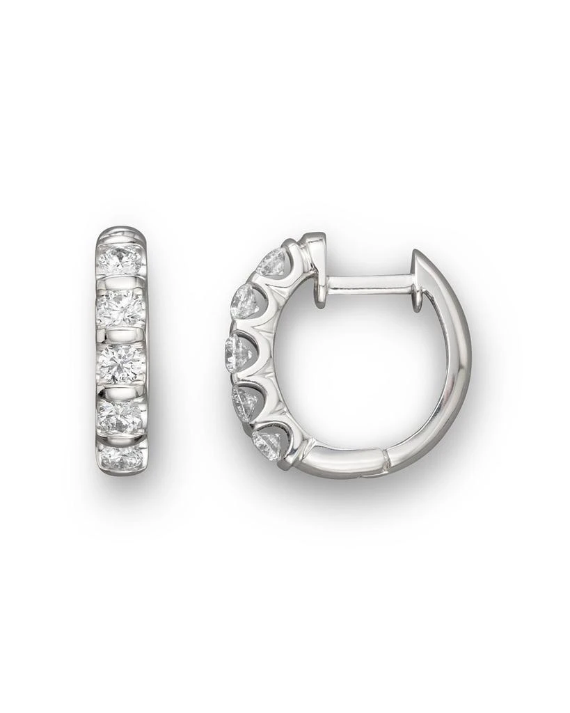 Bloomingdale
s Diamond Bar Band Hoop Earrings in 14K White Gold, 1.0 tcw 1