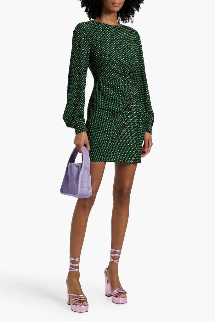 Diane von Furstenberg Coraline ruched printed crepe mini dress 2