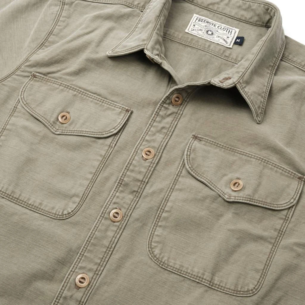 Freenote Cloth Men's Utility Light Shirt In Olive 3