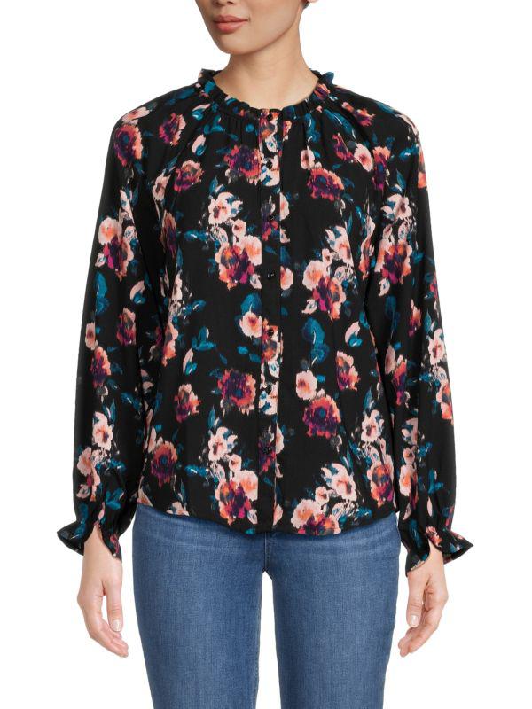 Bobeau Geometric Button Down Shirt