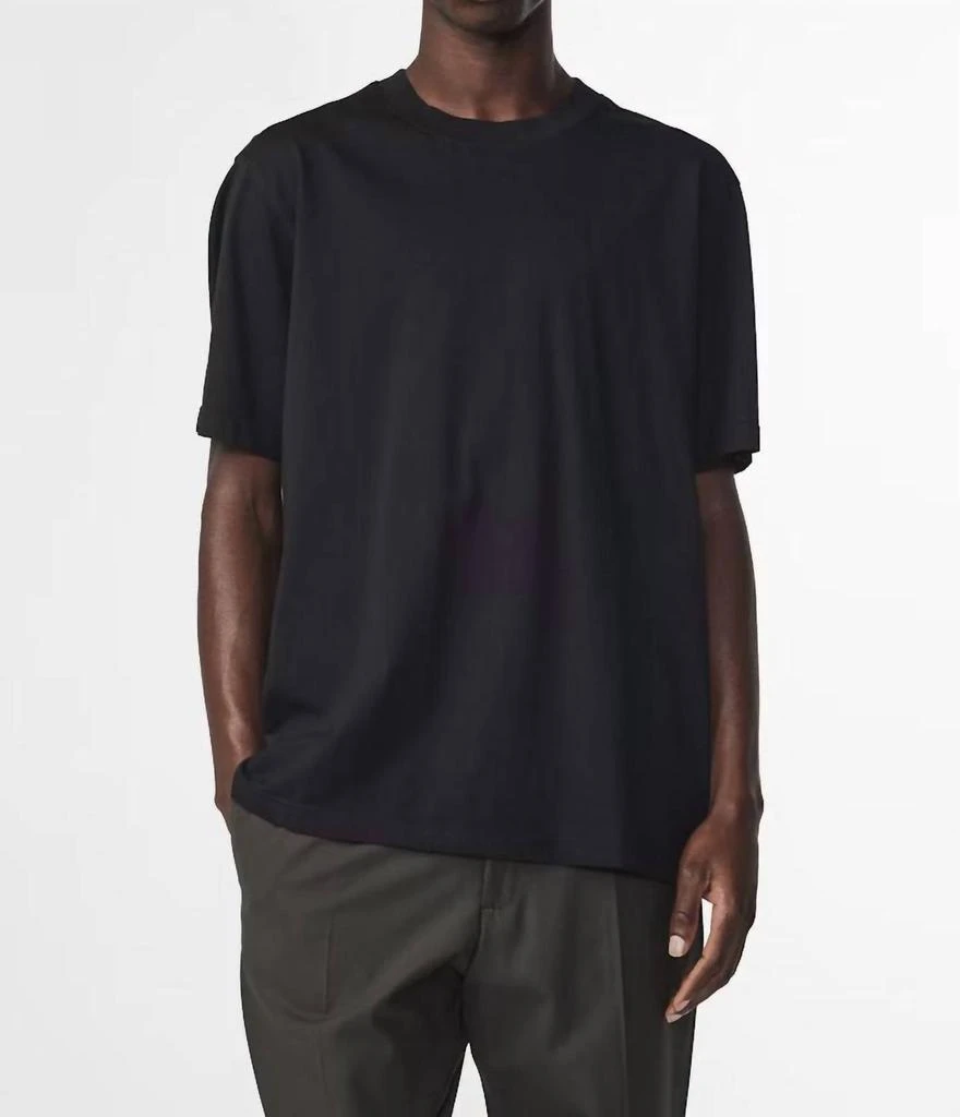 NN07 Adam Casual Pima Tee In Black 1