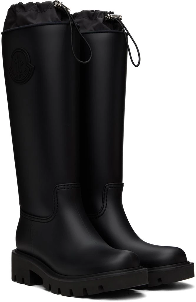 Moncler Black Kickstream High Rain Boots 4