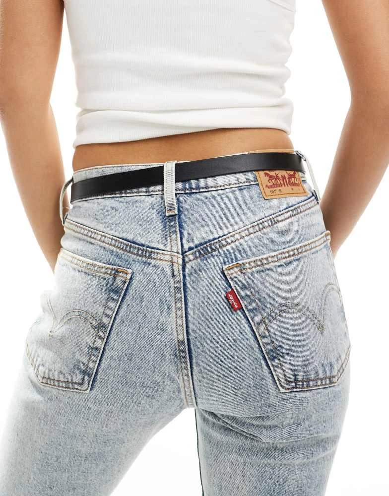 Levi's Levi's Valarie western leather belt with silver buckle in black 3