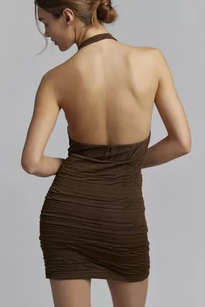Silence + Noise Silence + Noise Allin Plunge Halter Mini Dress 4
