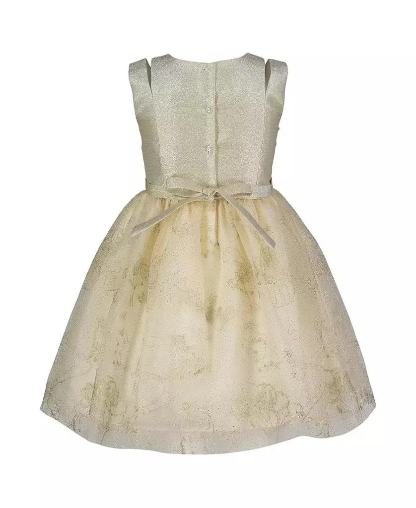 Blueberi Boulevard Toddler and Little Girls Fit-and-Flare Gold Tulle Floral Applique Dress 2