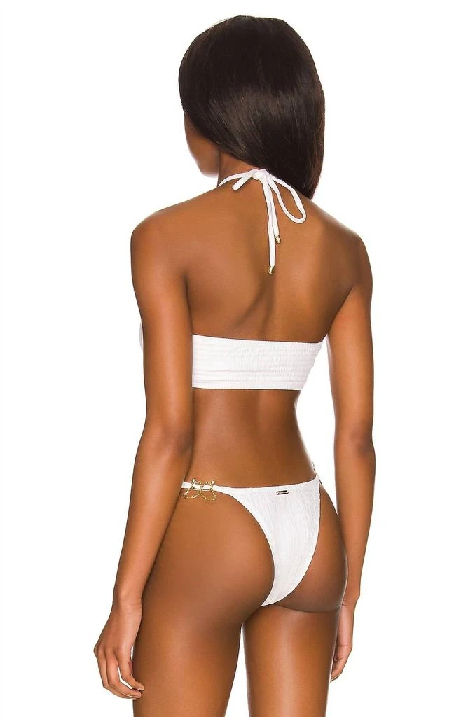 Beach Bunny James Bandeau Bikini Top In White Gold Butterfly 3
