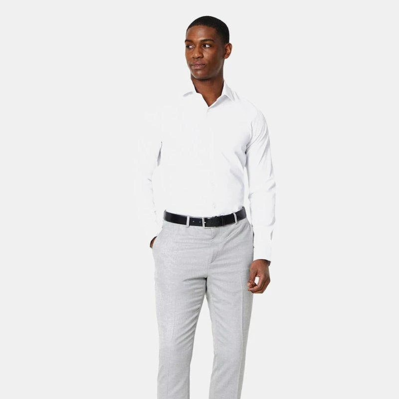 Burton Burton Mens Easy-Iron Tailored Long-Sleeved Shirt (White) 2
