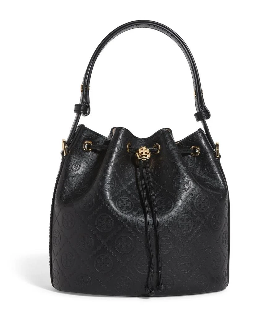Tory Burch Leather T Monogram Bucket Bag 1
