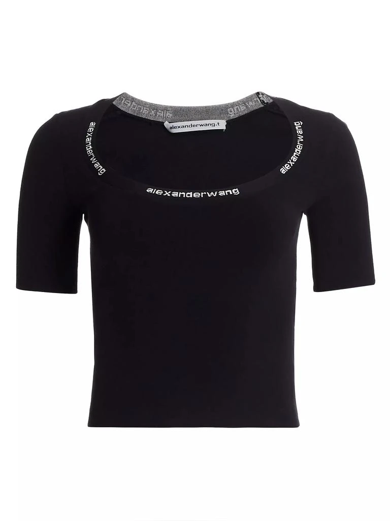Alexander Wang Jacquard Trim Bodycon T-Shirt 1