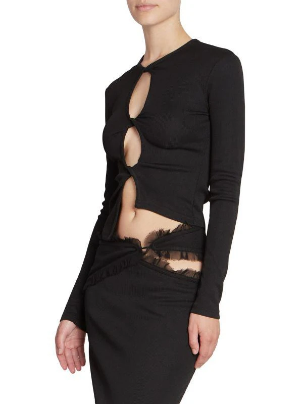 Christopher Esber Open Twist Long-Sleeve Blouse 3