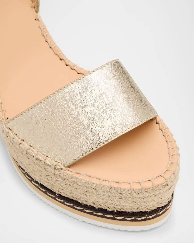 Odissi Lily Metallic Leather Wedge Espadrilles 3