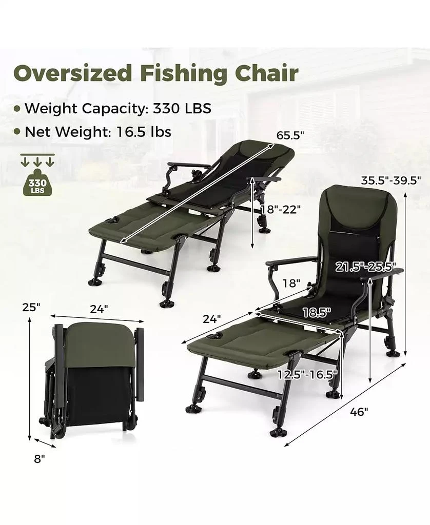Mecale Oversized Folding Detachable Footrest, Heavy-Duty Outdoor Seat Fishing Chair 2