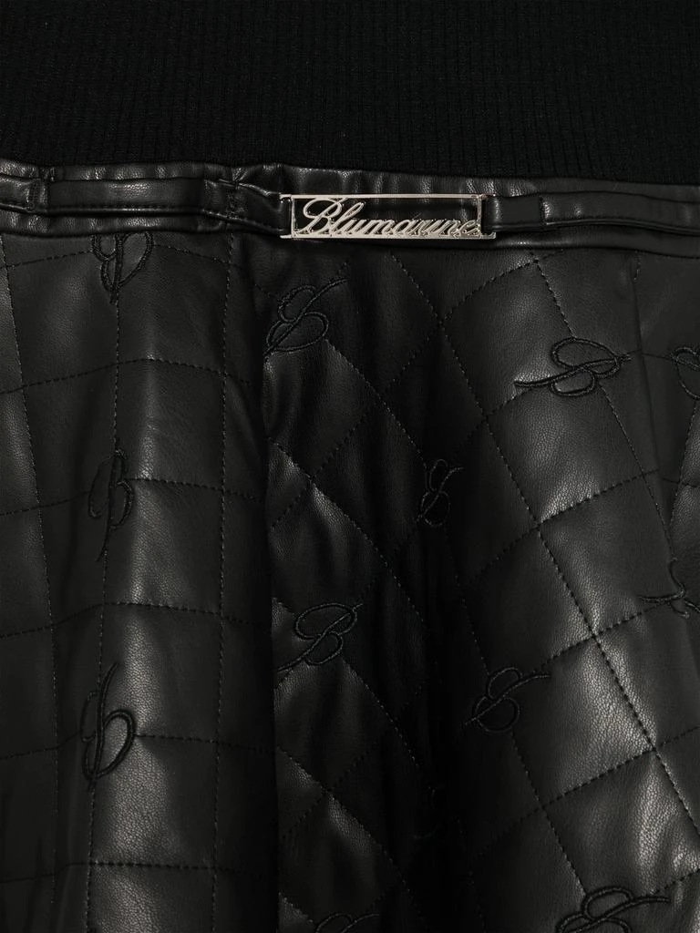 MISS BLUMARINE Black Dress With Quilted Faux Leather Skirt 3