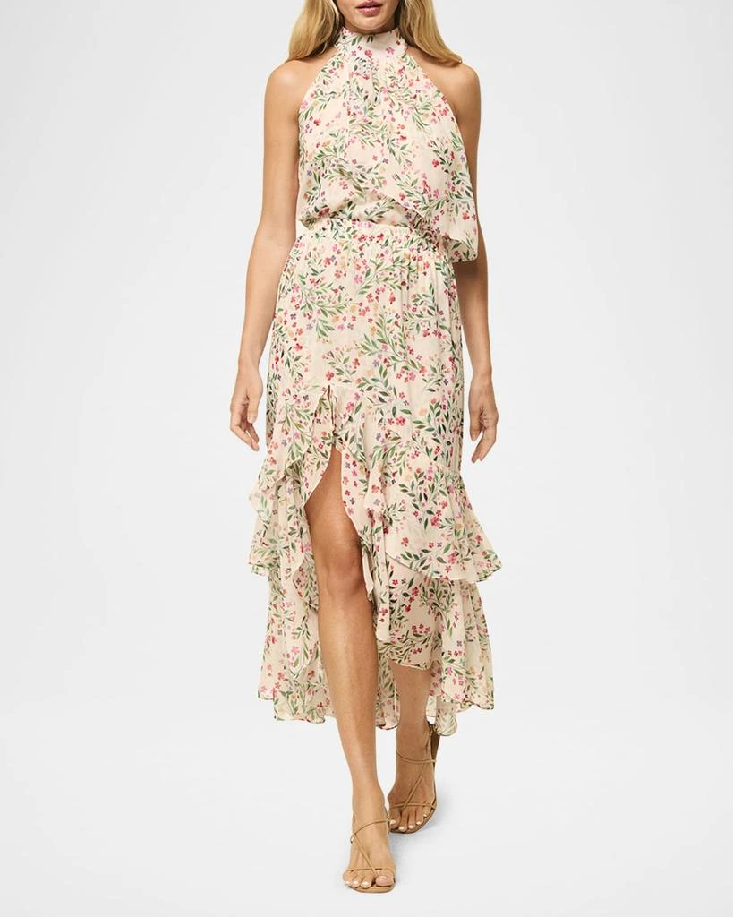 MISA Seva Asymmetric Chiffon Midi Skirt 1