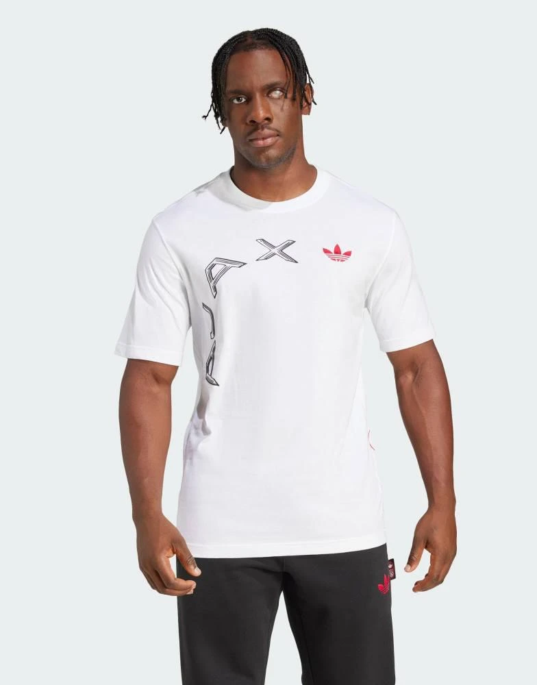 Adidas adidas Originals Ajax amsterdam graphic tee in white 1