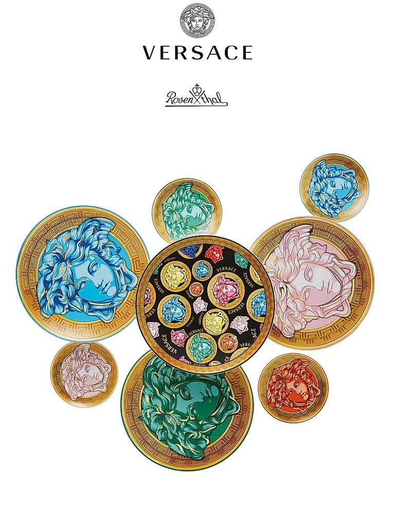 Rosenthal Rosenthal Meets Versace Medusa Amplified Multicolor Porcelain Service Plate 2