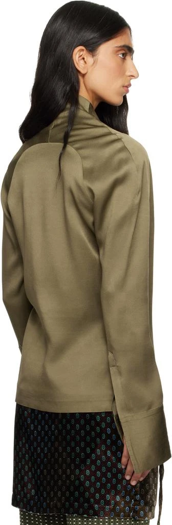 Dries Van Noten Khaki Crêpe Shirt 3