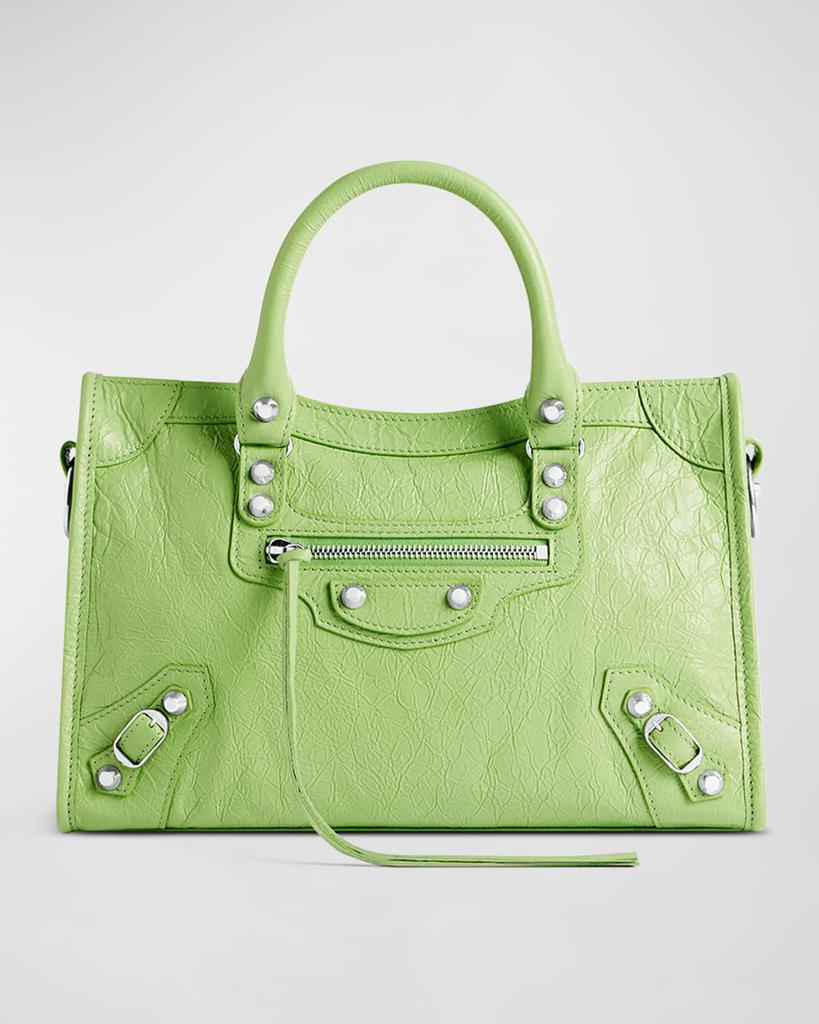 トートバッグ BALENCIAGA Le City Bag S Tote Bag Army Green Le City Small leather tote bag in green - Balenciaga | Mytheresa