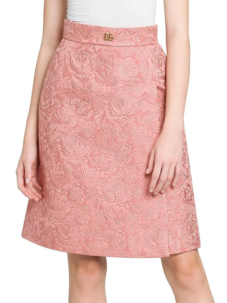 Dolce
Gabbana Floral Jacquard A-Line Midi-Skirt 3