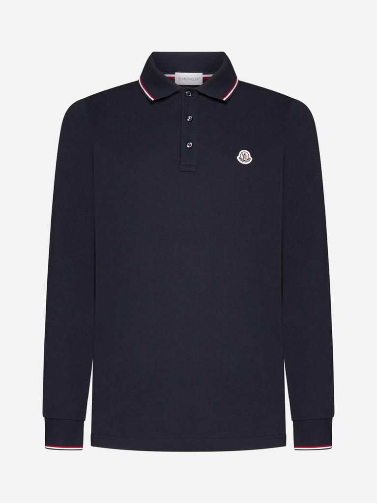 MONCLER Logo-patch cotton polo shirt